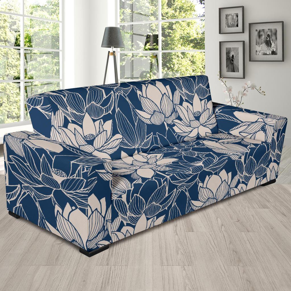 Lotus Print Pattern Sofa Covers-grizzshop