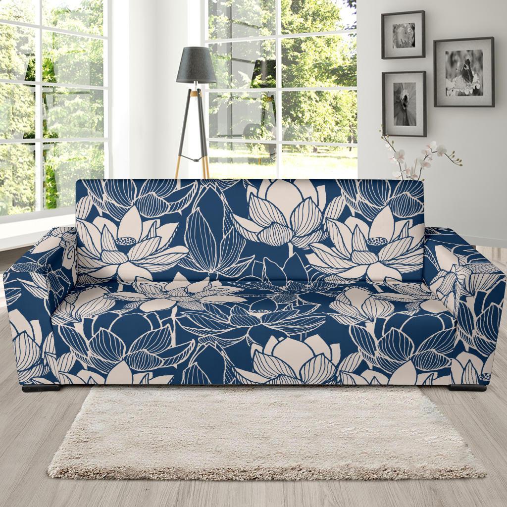 Lotus Print Pattern Sofa Covers-grizzshop