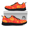 Lotus Red Dragon Print Pattern Black Sneaker-grizzshop