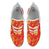 Lotus Red Dragon Print Pattern White Athletic Shoes-grizzshop