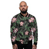 Lotus Tropical Print Pattern Men's Bomber Jacket-grizzshop