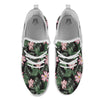 Lotus Tropical Print Pattern White Athletic Shoes-grizzshop