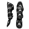 Lotus White And Black Print Pattern Muay Thai Shin Guards-grizzshop