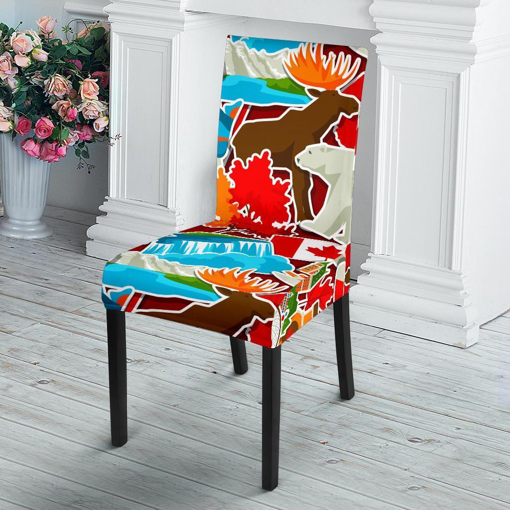 Love Canada Pattern Print Chair Cover-grizzshop