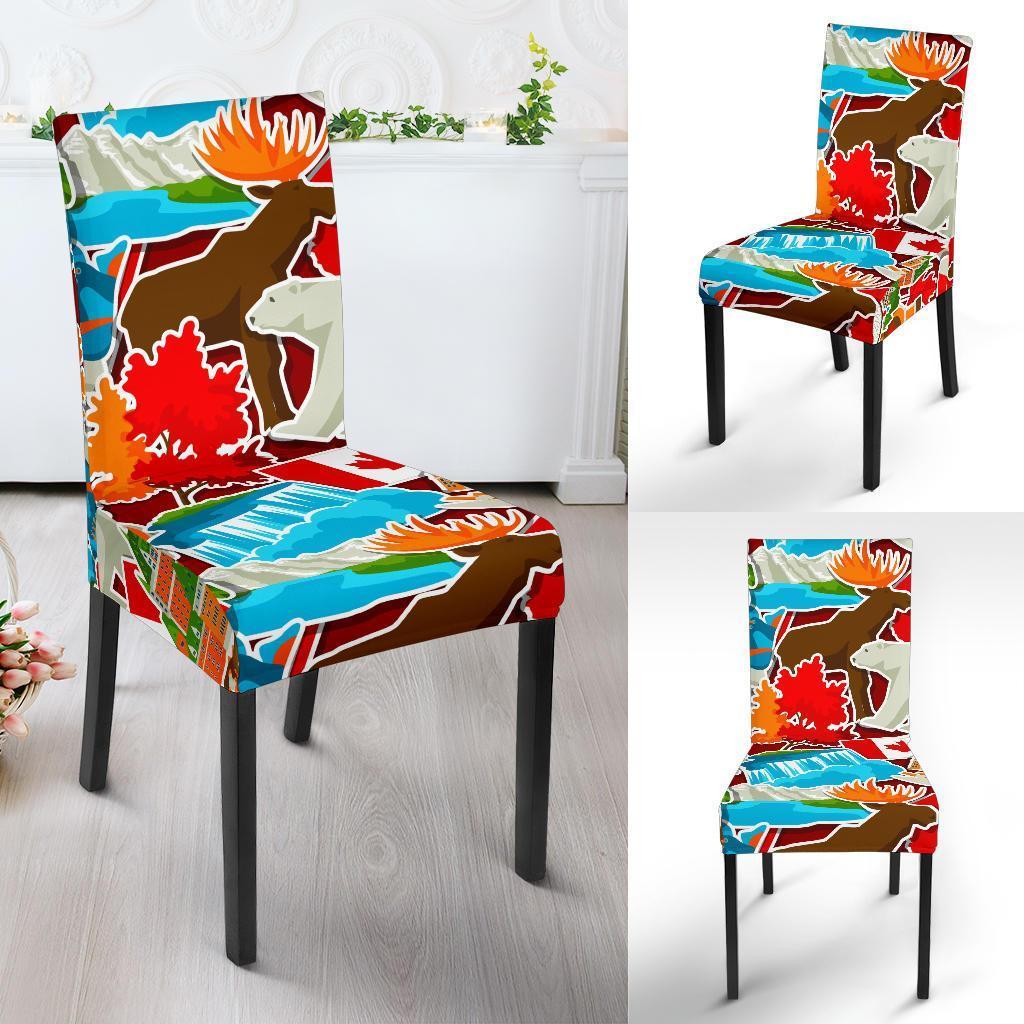 Love Canada Pattern Print Chair Cover-grizzshop