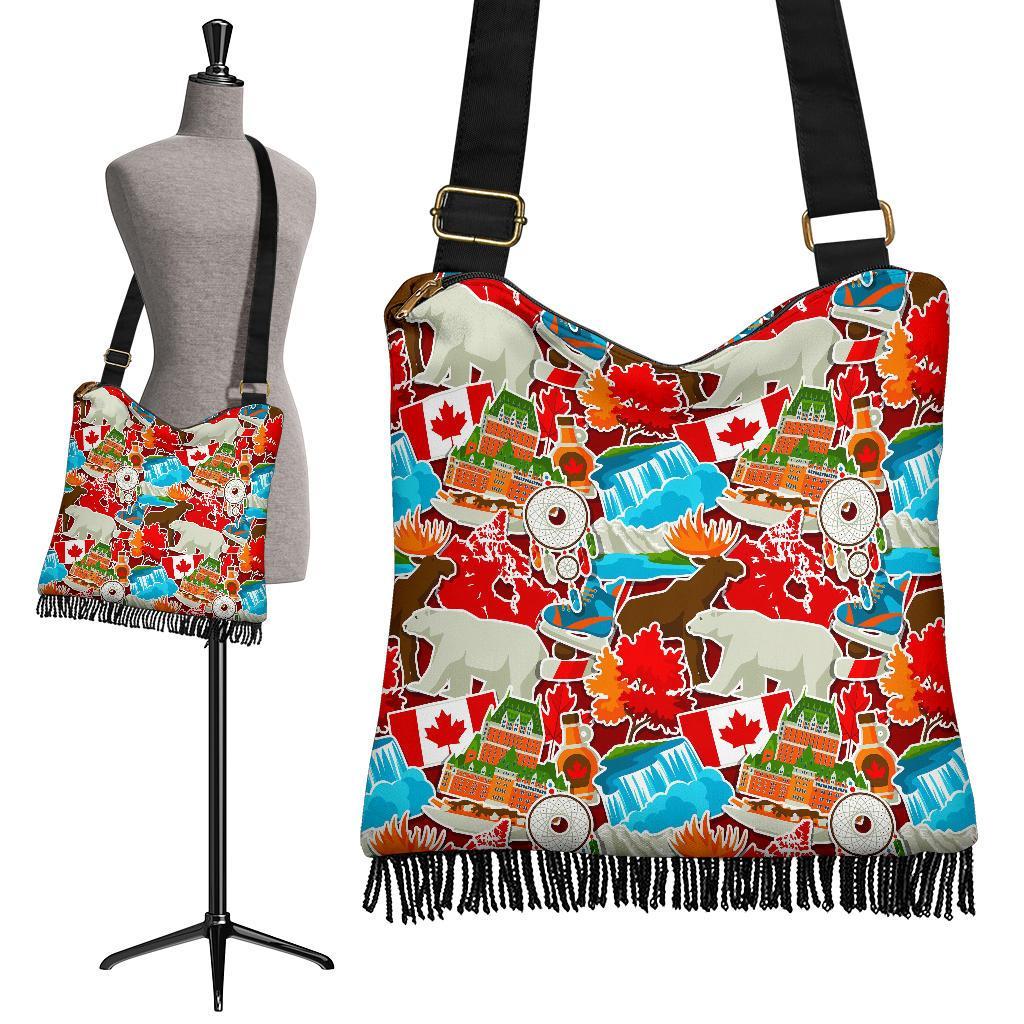 Love Canada Pattern Print Crossbody bags-grizzshop