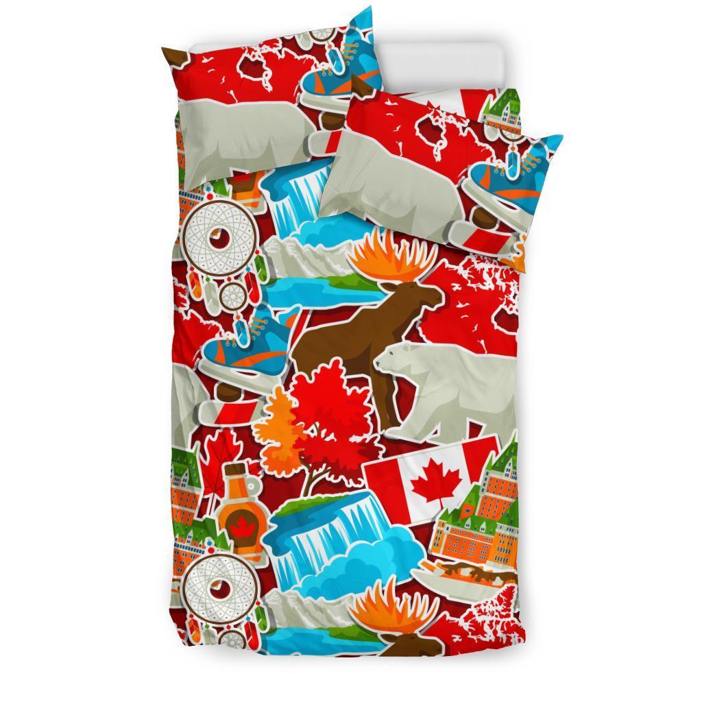 Love Canada Pattern Print Duvet Cover Bedding Set-grizzshop