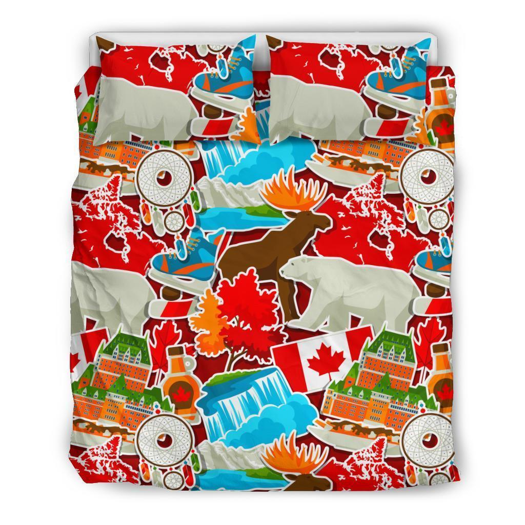 Love Canada Pattern Print Duvet Cover Bedding Set-grizzshop