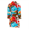 Love Canada Pattern Print Men Long Robe-grizzshop