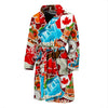 Love Canada Pattern Print Men Long Robe-grizzshop