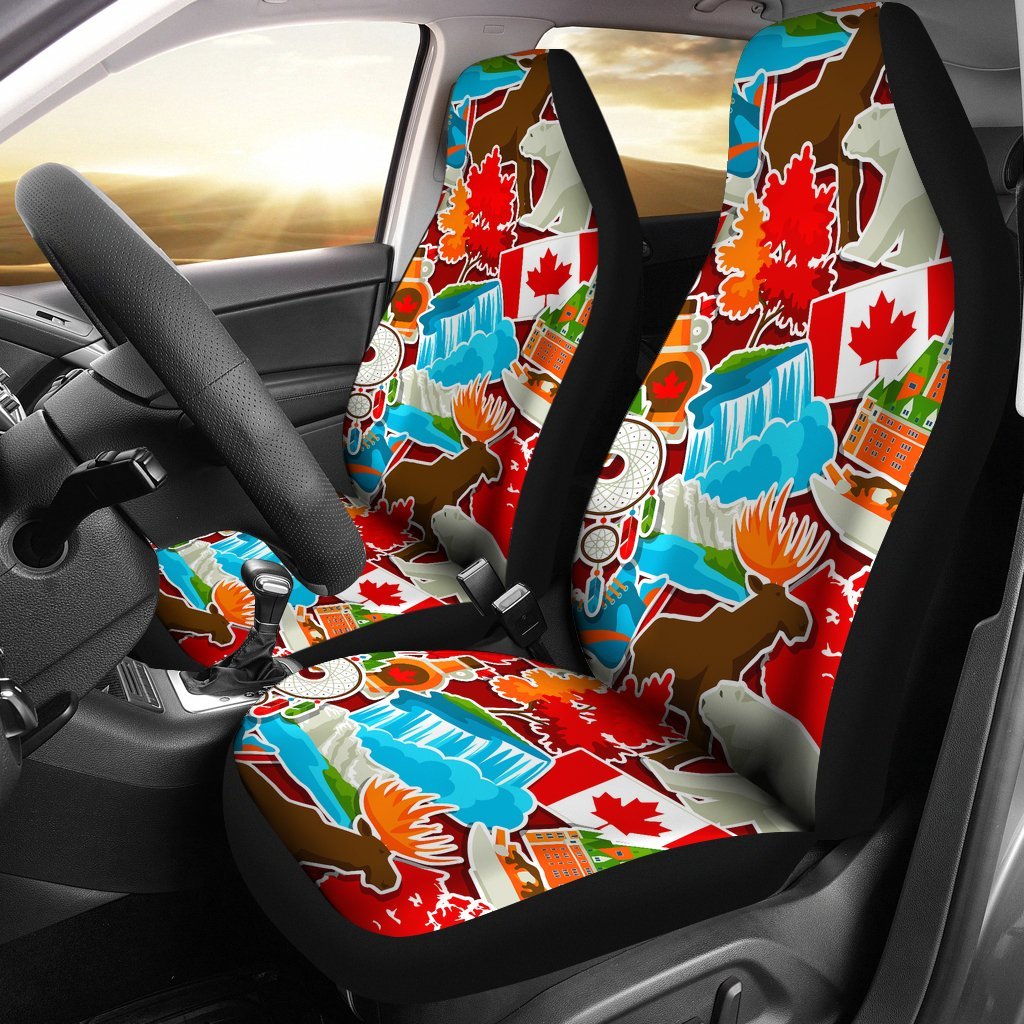 Love Canada Pattern Print Universal Fit Car Seat Covers-grizzshop