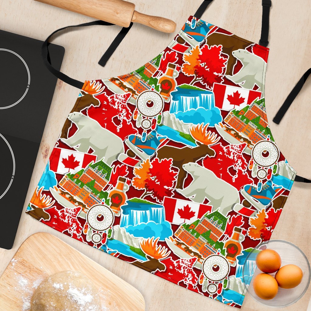 Love Canada Pattern Print Women's Apron-grizzshop