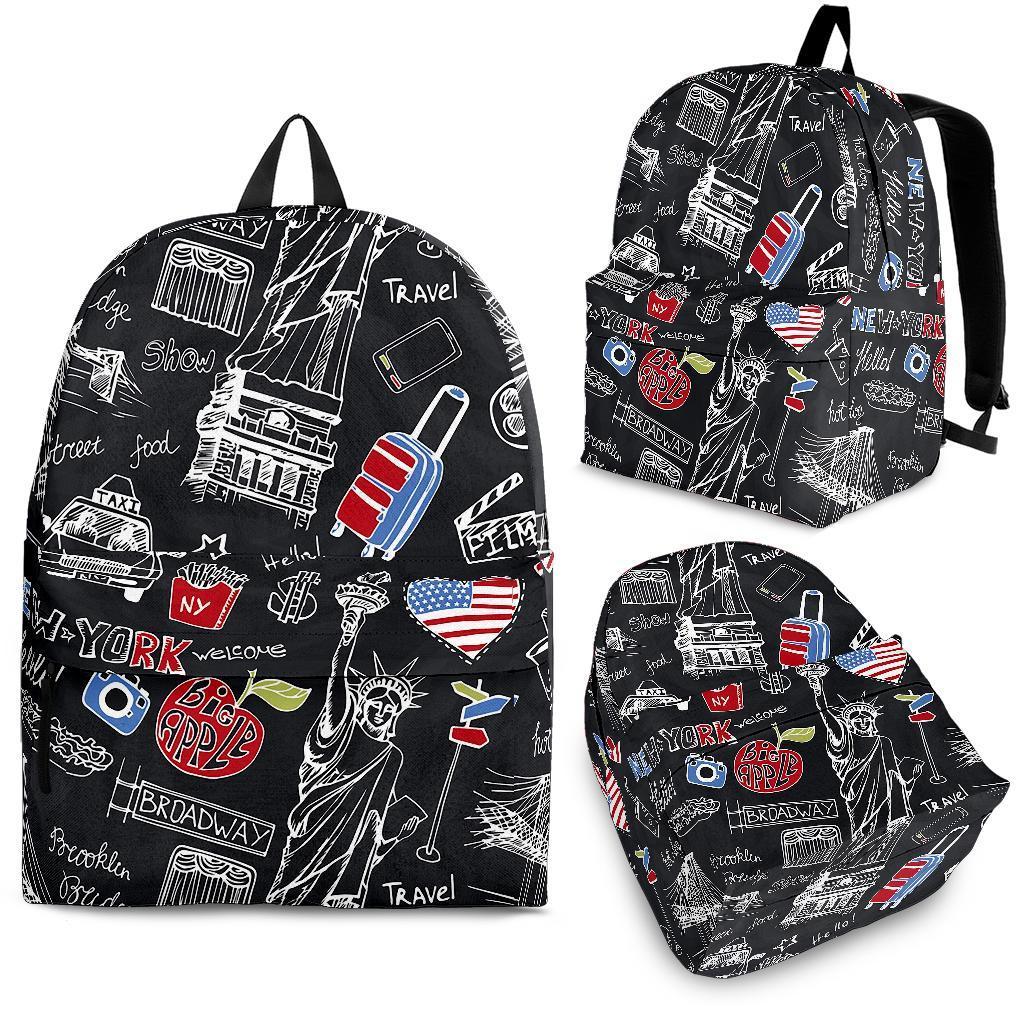 Love New York Print Pattern Backpack-grizzshop