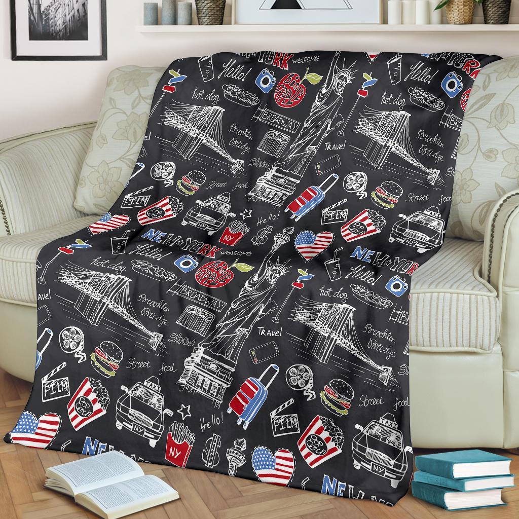 Love New York Print Pattern Blanket-grizzshop