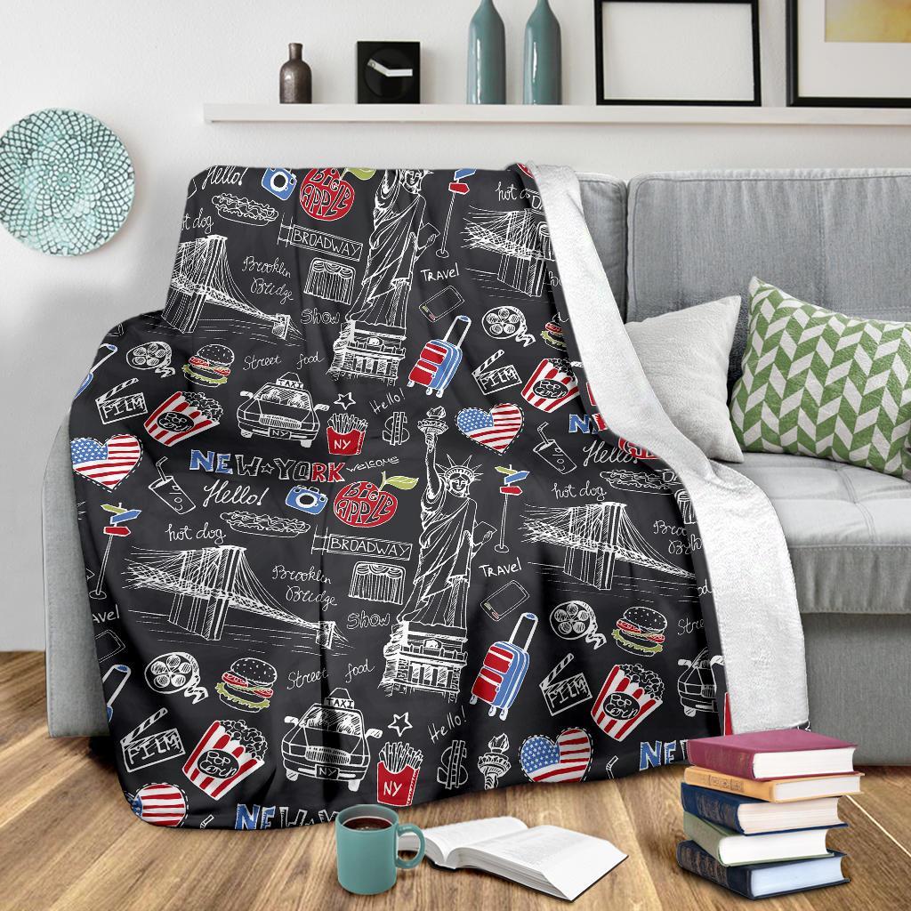 Love New York Print Pattern Blanket-grizzshop