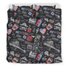 Love New York Print Pattern Duvet Cover Bedding Set-grizzshop