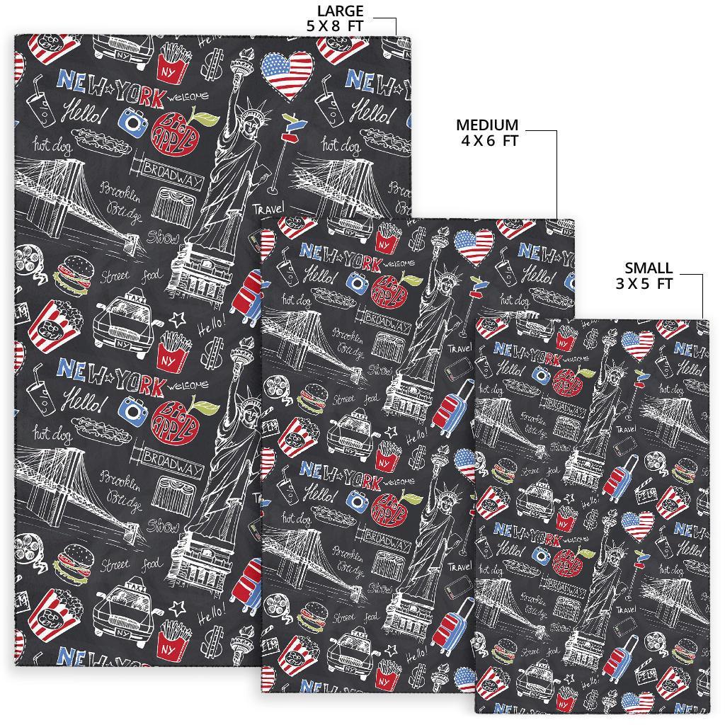 Love New York Print Pattern Floor Mat-grizzshop