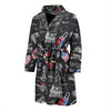 Love New York Print Pattern Men Long Robe-grizzshop