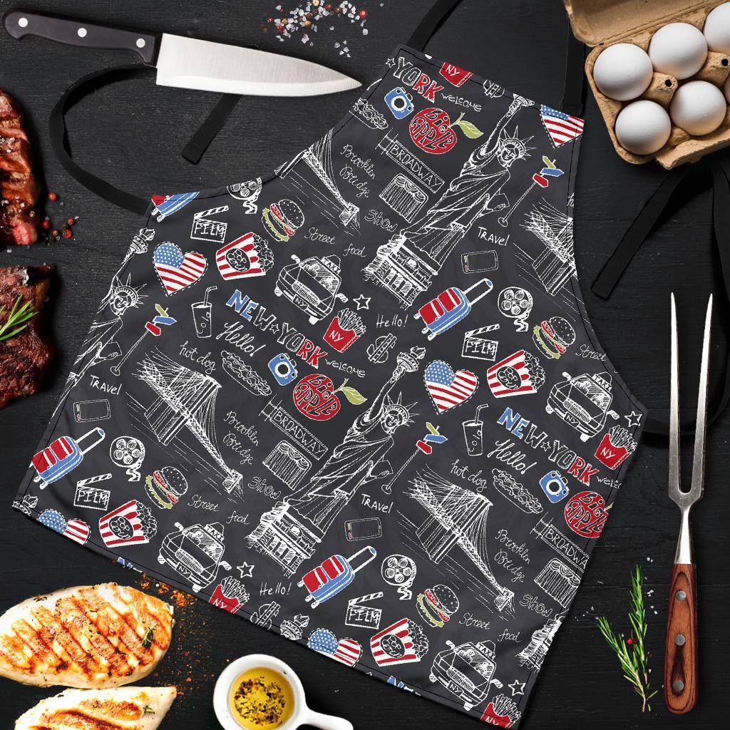 Love New York Print Pattern Men's Apron-grizzshop