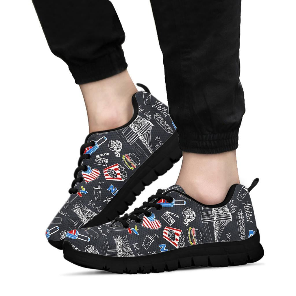 Love New York Print Pattern Sneaker Shoes For Men Women-grizzshop