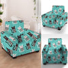 Love Turquoise Cat Print Armchair Cover-grizzshop