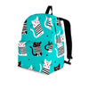 Love Turquoise Cat Print Backpack-grizzshop