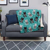 Love Turquoise Cat Print Blanket-grizzshop