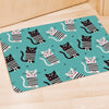 Love Turquoise Cat Print Door Mat-grizzshop