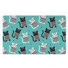 Love Turquoise Cat Print Door Mat-grizzshop