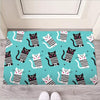 Love Turquoise Cat Print Door Mat-grizzshop