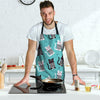 Love Turquoise Cat Print Men's Apron-grizzshop