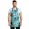 Love Turquoise Cat Print Men's Apron-grizzshop