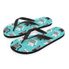 Love Turquoise Cat Print Men's Flip Flops-grizzshop