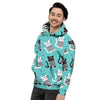 Love Turquoise Cat Print Men's Hoodie-grizzshop