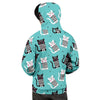 Love Turquoise Cat Print Men's Hoodie-grizzshop