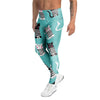 Love Turquoise Cat Print Men's Leggings-grizzshop