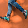 Love Turquoise Cat Print Men's Low Top Shoes-grizzshop