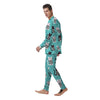 Love Turquoise Cat Print Men's Pajamas-grizzshop