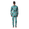 Love Turquoise Cat Print Men's Pajamas-grizzshop