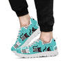 Love Turquoise Cat Print Men's Sneakers-grizzshop