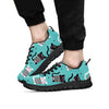 Love Turquoise Cat Print Men's Sneakers-grizzshop