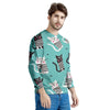 Love Turquoise Cat Print Men's Sweatshirt-grizzshop