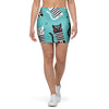 Love Turquoise Cat Print Mini Skirt-grizzshop