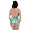 Love Turquoise Cat Print One Piece Swimsuite-grizzshop