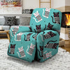 Love Turquoise Cat Print Recliner Cover-grizzshop