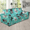 Love Turquoise Cat Print Sofa Cover-grizzshop