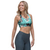 Love Turquoise Cat Print Sports Bra-grizzshop