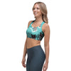 Love Turquoise Cat Print Sports Bra-grizzshop