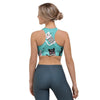 Love Turquoise Cat Print Sports Bra-grizzshop