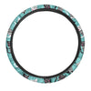 Love Turquoise Cat Print Steering Wheel Cover-grizzshop